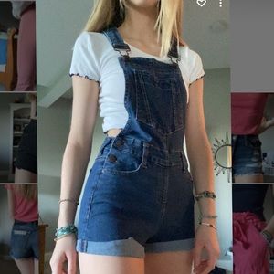 denim overall shorts